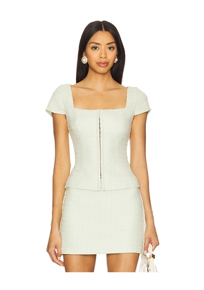 Amanda Uprichard Short Sleeve Antonia Top in Mint. Size L. Also in M, S, XL.