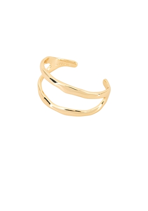 Ettika Tide Pool Double Open Cuff in Metallic Gold.