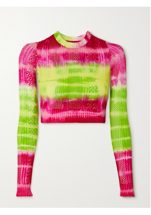 AGR - Tie-dyed Pointelle-knit Top - Green - x small,small,medium,large,x large