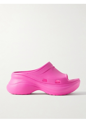 Balenciaga - + Crocs Pool Perforated Neon Rubber Slides - Pink - IT35,IT36,IT37,IT38,IT39,IT40,IT41