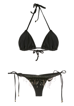 Amir Slama embroidered triangle bikini set - Black