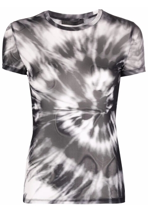 Philipp Plein tie dye-print semi-sheer T-shirt - Grey