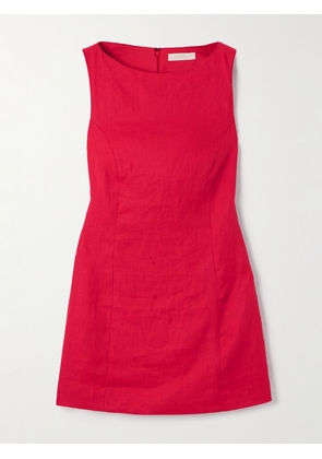 Faithfull - Lydie Linen Mini Dress - Red - x small,small,medium,large,x large,xx large