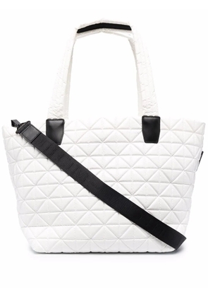 VeeCollective quilted geometric tote bag - White