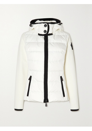 Moncler Grenoble - Lamoura Hooded Grosgrain-trimmed Quilted Down Ski Jacket - White - x small,small,medium,large,x large