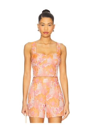 Amanda Uprichard Kenley Top in Orange,Blush. Size L. Also in M, S, XS.