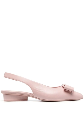 Ferragamo bow-detail slingback ballerina shoes - Pink