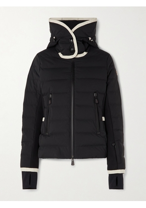 Moncler Grenoble - Lamoura Hooded Grosgrain-trimmed Quilted Down Ski Jacket - Black - 01,2,3,4,5