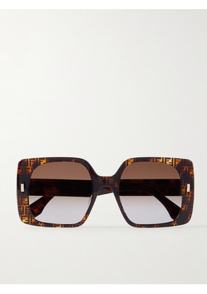 Fendi Eyewear - Oversized Square-frame Tortoiseshell Acetate Sunglasses - One size