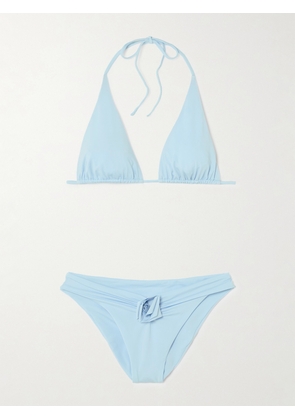 Maygel Coronel - Malanga Appliquéd Triangle Bikini - Blue - Petite,One Size,Extended