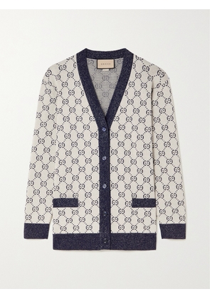 Gucci - Love Parade Metallic Jacquard-knit Cotton-blend Cardigan - Neutrals - XXXS,XXS,XS,S,M,L,XL,XXL,XXXL