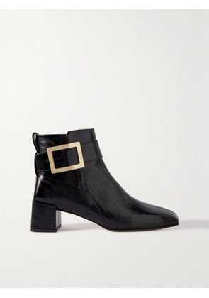 Roger Vivier - City Buckled Glossed-leather Ankle Boots - Black - IT34,IT35,IT35.5,IT36,IT36.5,IT37,IT37.5,IT38,IT38.5,IT39,IT39.5,IT40,IT40.5,IT41,IT41.5,IT42