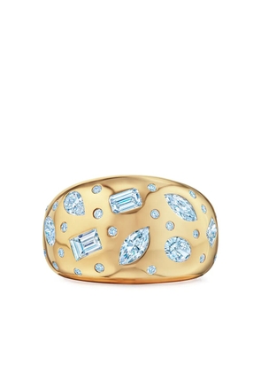 KWIAT 18kt yellow gold diamond Cobblestone wide band ring