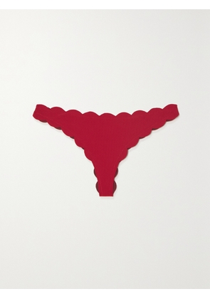 Marysia - North Reversible Scalloped Seersucker Bikini Briefs - Red - xx small,x small,small,medium,large,x large,xx large