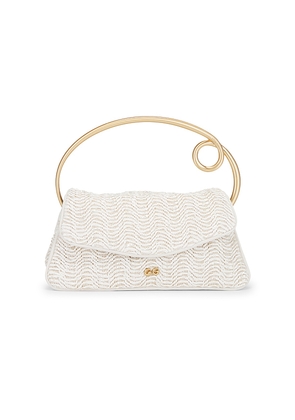 Cult Gaia Emily Top Handle Bag in Ivory.