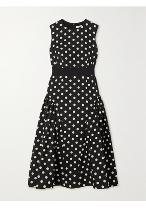 Erdem - Penelope Belted Polka-dot Taffeta-faille Midi Dress - Black - UK 6,UK 8,UK 10,UK 12,UK 14,UK 16