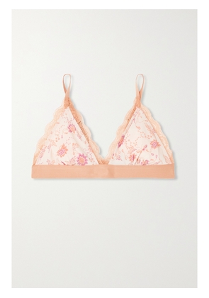 LOVE STORIES - + Net Sustain Filippa Lace-trimmed Floral-print Recycled Crepe Soft-cup Triangle Bra - White - 32A,34A,36A,32C,34C,36C