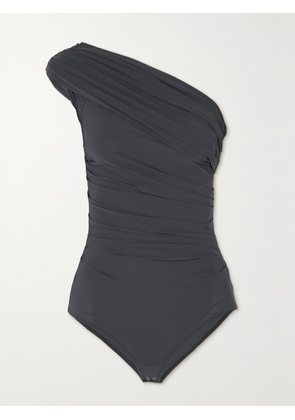 GOLDSIGN - The Ayers One-shoulder Asymmetric Stretch-jersey Bodysuit - Gray - x small,small,medium,large