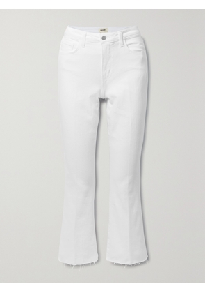 L'AGENCE - Kendra Cropped High-rise Flared Jeans - White - 23,24,25,26,27,28,29,30,31,32