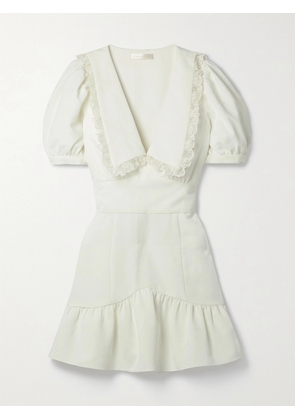 LOVESHACKFANCY - Jonnie Lace-trimmed Crepe-jacquard Mini Dress - White - US00,US0,US2,US4,US6,US8,US10,US12,US14
