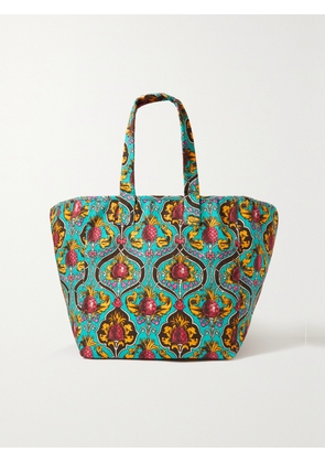 La DoubleJ - Reversible Printed Stretch-cotton Tote - Blue - One size