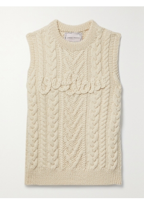 LINGUA FRANCA - Outlaw Cable-knit Wool Vest - Ivory - x small,small,medium,large,x large