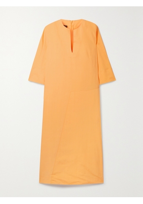 AKRIS - Cotton And Mulberry Silk-blend Poplin Midi Dress - Orange - US4,US6,US8,US10,US12