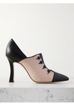 Manolo Blahnik - Sisygambis 105 Button-embellished Two-tone Leather Pumps - Neutrals - IT36,IT36.5,IT37,IT37.5,IT38,IT38.5,IT39,IT39.5,IT40,IT40.5,IT41,IT41.5,IT42,IT43