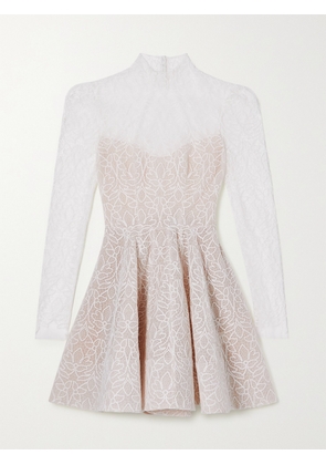 RIME ARODAKY - Frankie Cutout Embroidered Tulle Mini Dress - White - FR 34,FR 36,FR 38,FR 40,FR 42,FR 44