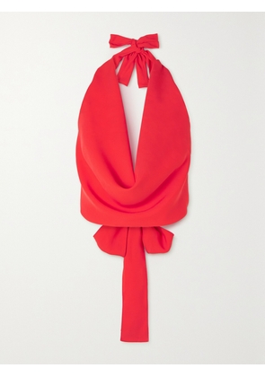 GAUCHERE - Open-back Twill Halterneck Top - Red - FR 34,FR 36,FR 38,FR 40,FR 42,FR 44