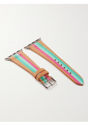 LA CALIFORNIENNE - Striped Leather Watch Strap - Blue - One size