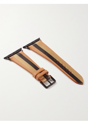 LA CALIFORNIENNE - Striped Leather Watch Strap - Black - One size