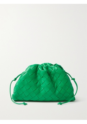 Bottega Veneta - The Pouch Mini Intrecciato Leather Clutch - Green - One size