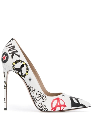 Le Silla printed pointed-toe pumps - White
