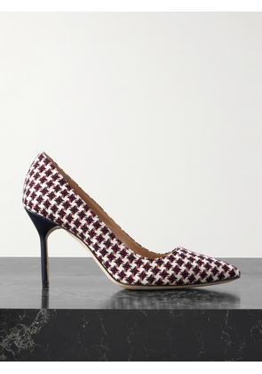 Manolo Blahnik - 90 Leather-trimmed Embroidered Tweed Pumps - White - IT35,IT35.5,IT36,IT36.5,IT37,IT37.5,IT38,IT38.5,IT39,IT39.5,IT40,IT40.5,IT41,IT41.5,IT42