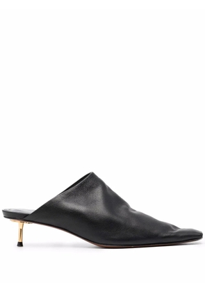 Nanushka elongated square toe 50mm mules - Black