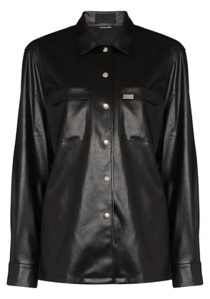 RTA Barry faux-leather shirt - Black