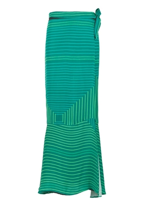 Amir Slama long printed skirt - Green