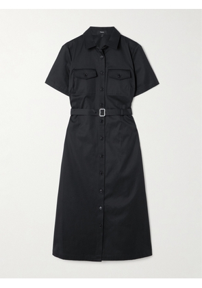 Theory - Belted Cotton-blend Twill Midi Shirt Dress - Black - US0,US2,US4,US6,US8,US10,US12