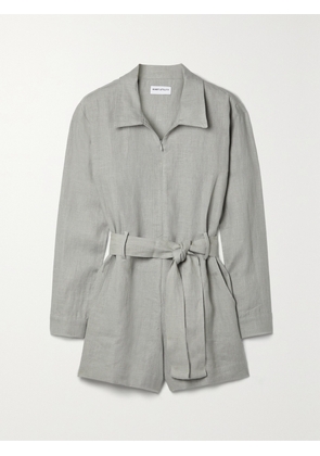 Rivet Utility - + Net Sustain Trendsetter Belted Linen Playsuit - Gray - x small,small,medium,large,x large