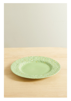 L'Objet - + Haas Brothers Mojave Desert 32cm Gold-plated Porcelain Charger Plate - Green - One size