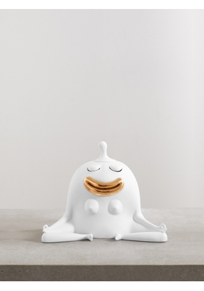 L'Objet - + Haas Brothers Meditator Gold-plated Porcelain Incense Burner - White - One size