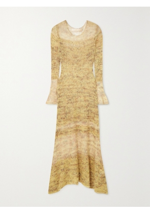 LUKHANYO MDINGI - Mohair And Silk-blend Maxi Dress - Yellow - small,medium,large,x large