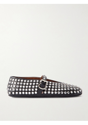 Alaïa - Crystal-embellished Leather Ballet Flats - Black - IT35,IT36,IT36.5,IT37,IT37.5,IT38,IT38.5,IT39,IT39.5,IT40,IT40.5,IT41,IT41.5,IT42