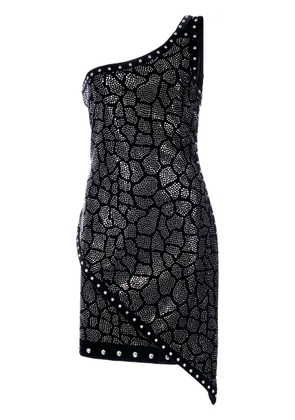 Balmain studded one-shoulder mini dress - Black