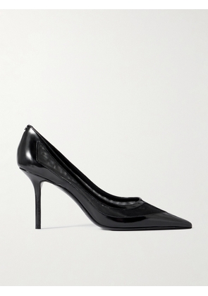 Jimmy Choo - Love 85 Mesh-trimmed Patent-leather Pumps - Black - IT36,IT36.5,IT37,IT37.5,IT38,IT38.5,IT39,IT39.5,IT40,IT40.5,IT41,IT41.5,IT42