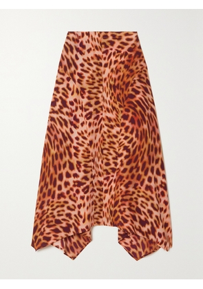 Stella McCartney - Naya Leopard-print Silk Crepe De Chine Midi Skirt - Pink - IT36,IT38,IT40,IT42,IT44,IT46,IT48,IT50