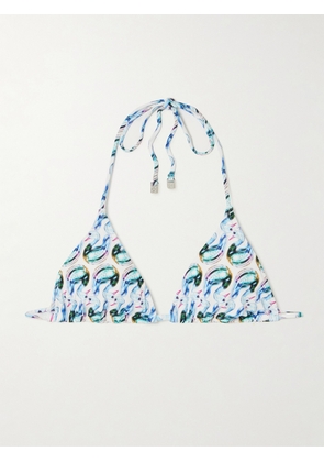 Tory Burch - Printed Triangle Bikini Top - Blue - x small,small,medium,large,x large