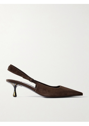 Jimmy Choo - Amel 50 Suede Slingback Pumps - Brown - IT35,IT36,IT36.5,IT37,IT37.5,IT38,IT38.5,IT39,IT39.5,IT40,IT40.5,IT41,IT41.5,IT42