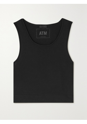 ATM ANTHONY THOMAS MELILLO - Ruched Stretch-pima Cotton-jersey Tank - Black - x small,small,medium,large